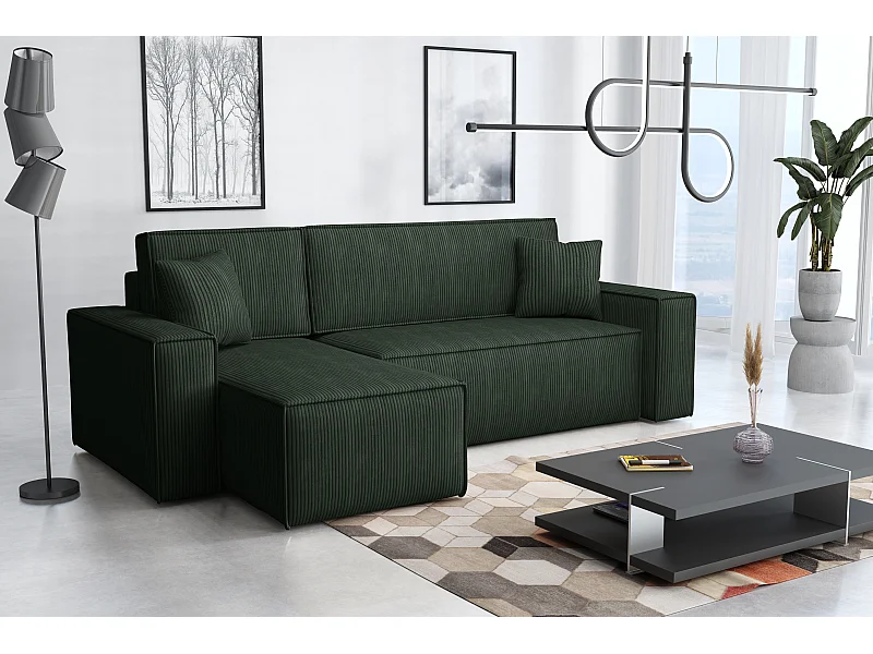 Canapé d’angle DENIS L avec fonction lit 135x200 Poso 14