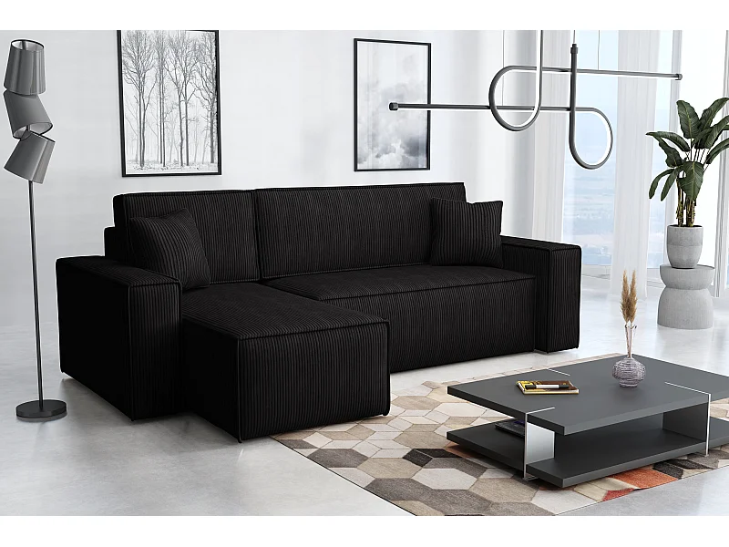 Canapé d’angle DENIS L avec fonction lit 135x200 Poso 135