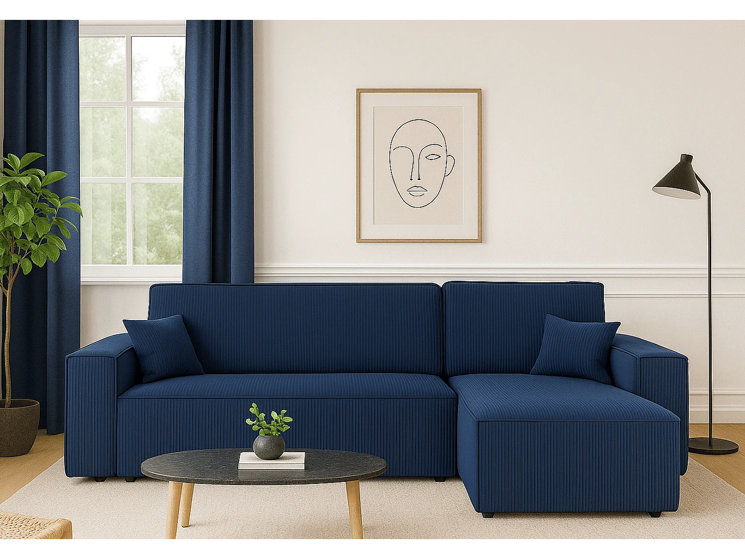 Canapé d’angle DENIS L avec fonction lit 135x200 Poso 5