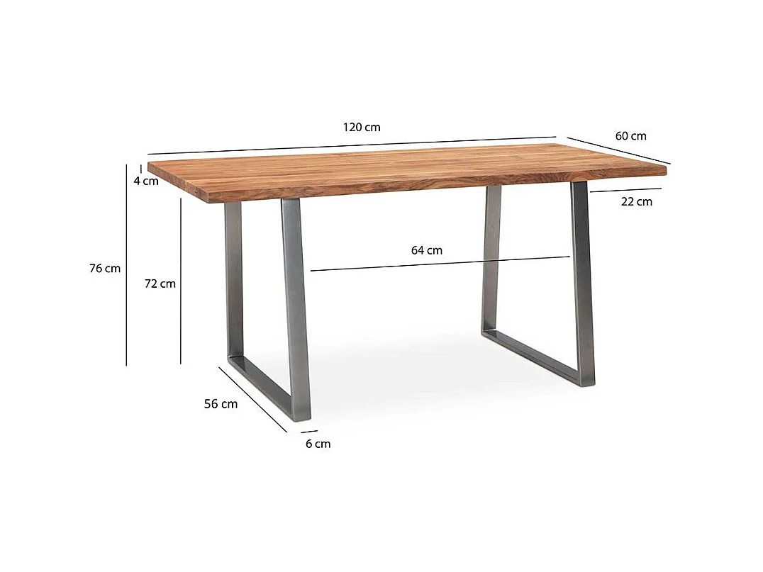 Küchen Tisch Esstisch im Industry und Loft Stil mit Bügelgestell