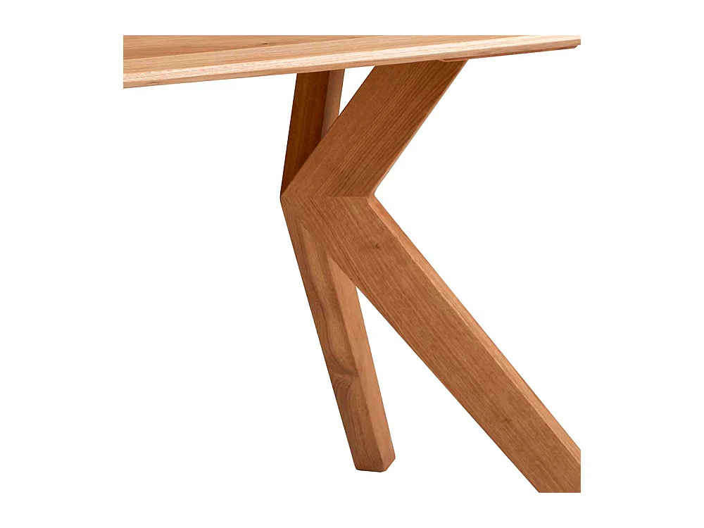 Holztisch Massiv aus Wildeiche modernem Vierfußgestell