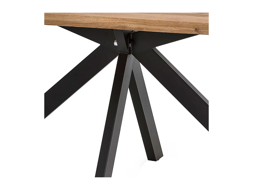 Küchentisch aus Eiche Massivholz und Metall modern