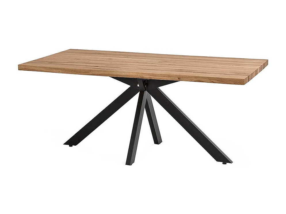 Küchentisch aus Eiche Massivholz und Metall modern