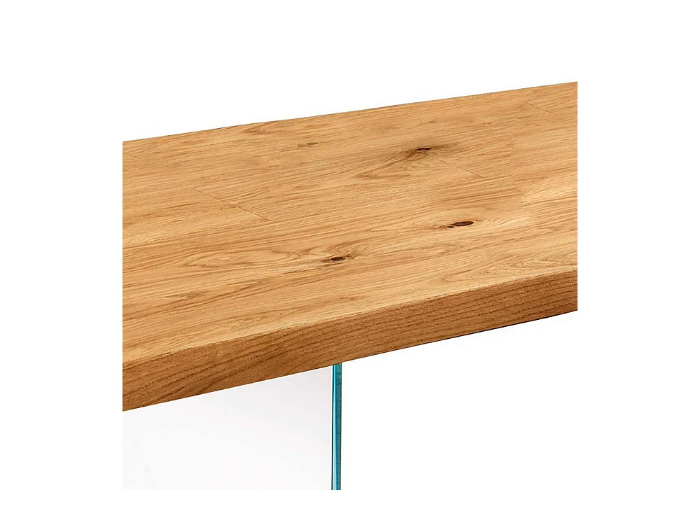 Tisch mit Glaswangen Baumkante