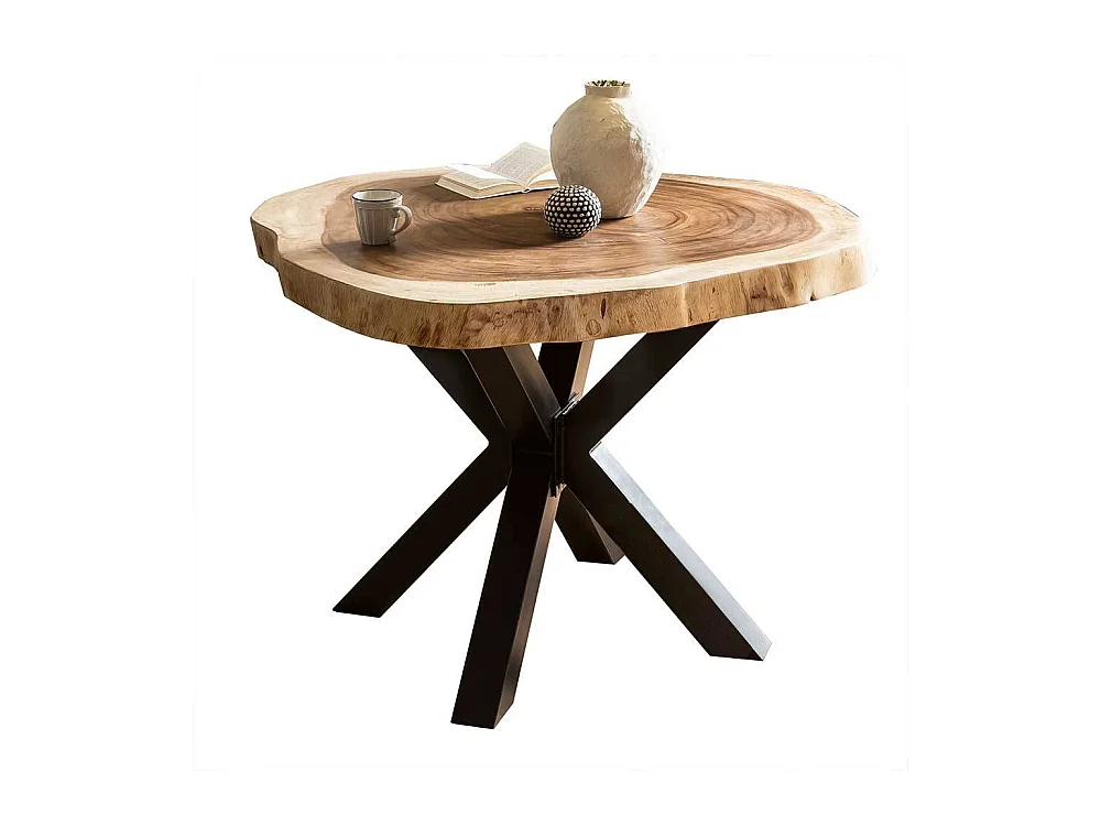 Massivholztisch Tisch Massivholz im Industry und Loft Stil mit Spider Gestell