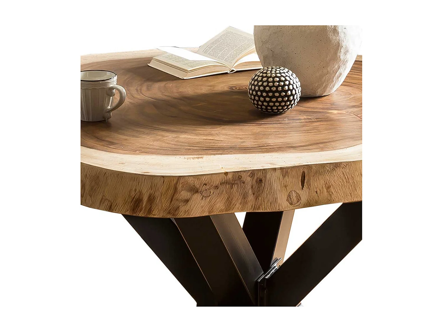 Massivholztisch Tisch Massivholz im Industry und Loft Stil mit Spider Gestell