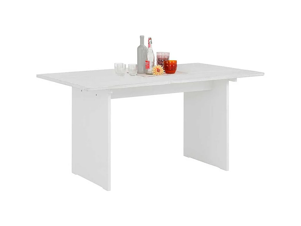 Wangen Esstisch in Weiß lasiert Kiefer teilmassiv