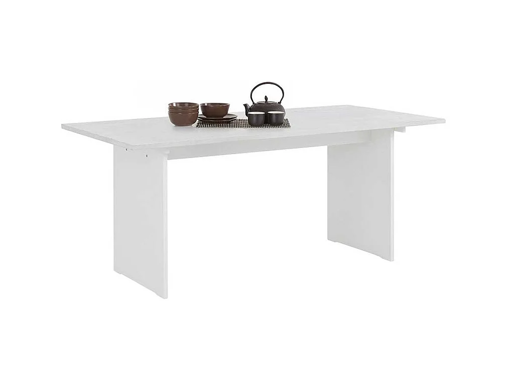 Wangen Esstisch in Weiß lasiert Kiefer teilmassiv