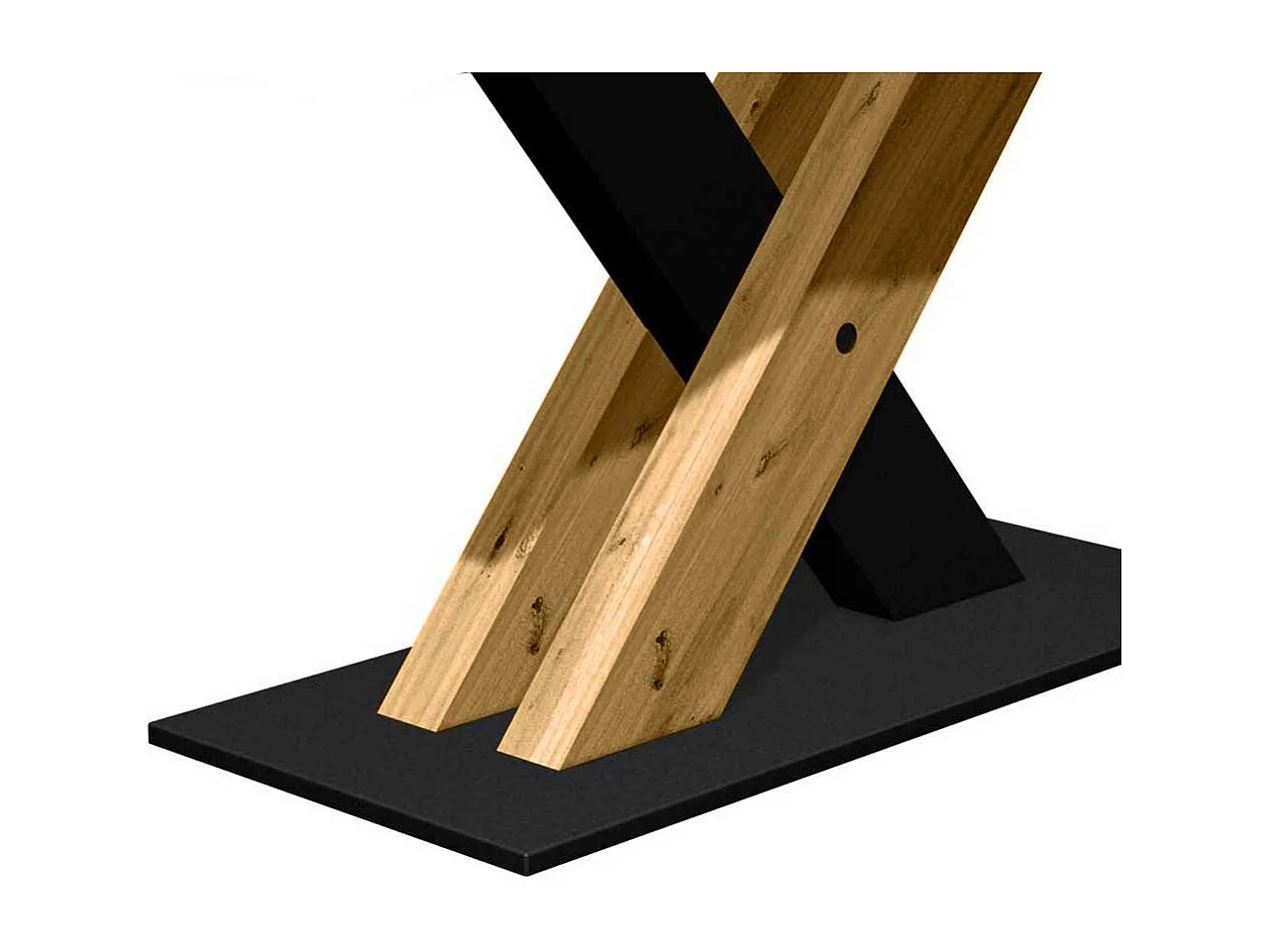 Massiver Esstisch aus Eiche und Metall natürlicher Baumkante