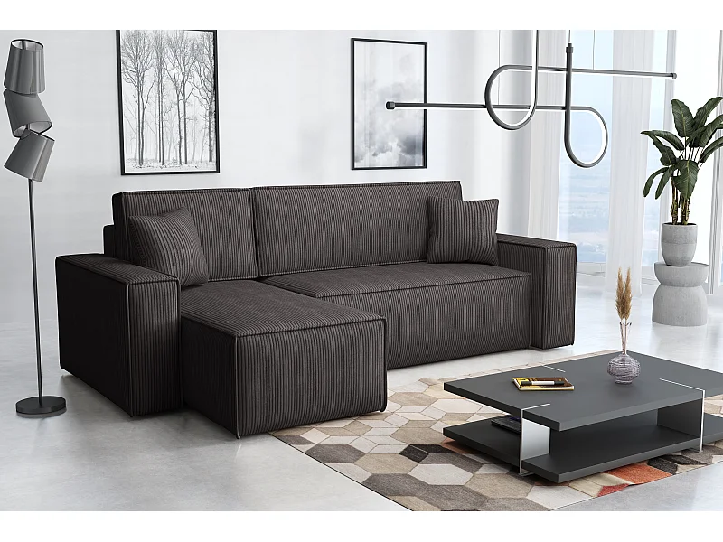 Canapé d’angle DENIS L avec fonction lit 135x200 Poso 22