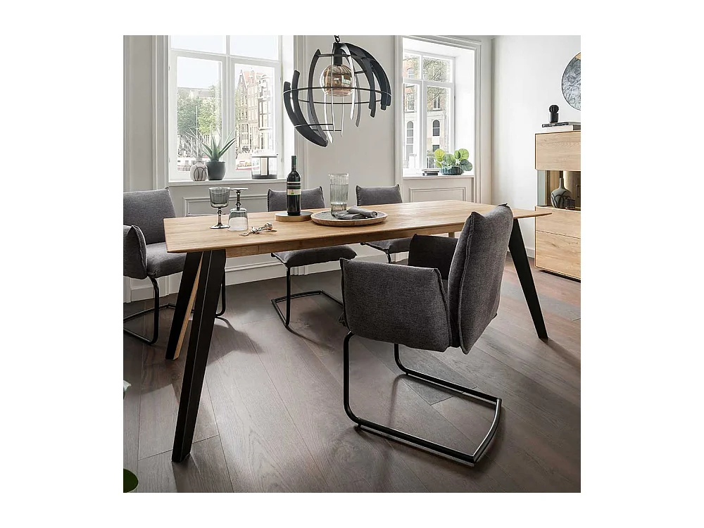 Esszimmer Tisch aus Asteiche Massivholz Metall