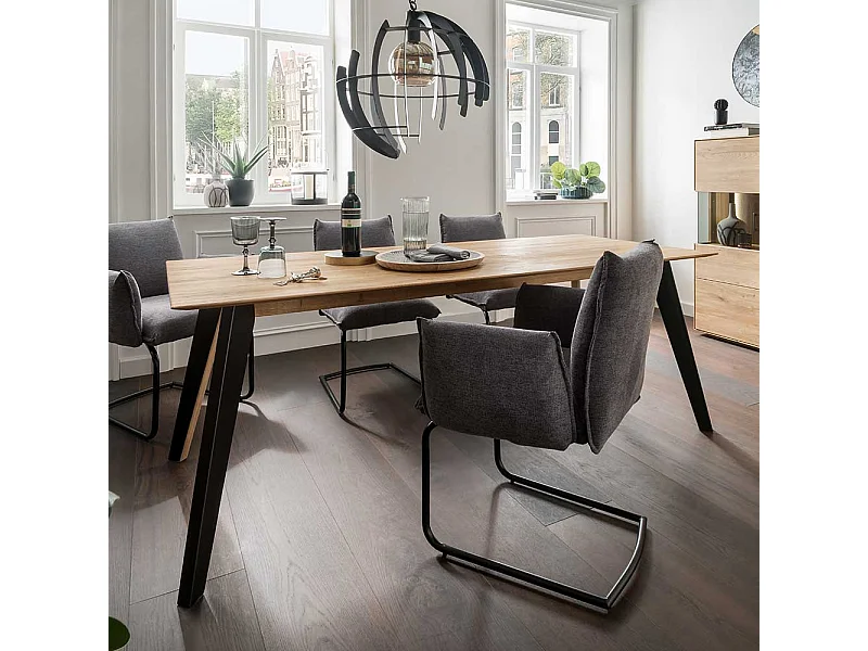 Esszimmer Tisch aus Asteiche Massivholz Metall