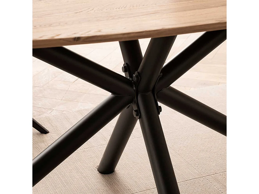 Esszimmertisch Esstisch in Wildeichefarben mit Spider Gestell