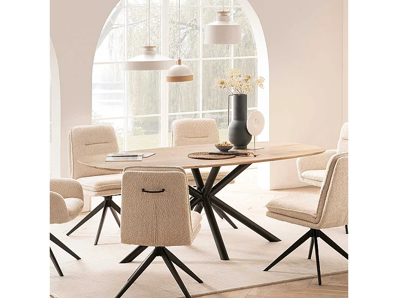 Esszimmertisch Esstisch in Wildeichefarben mit Spider Gestell