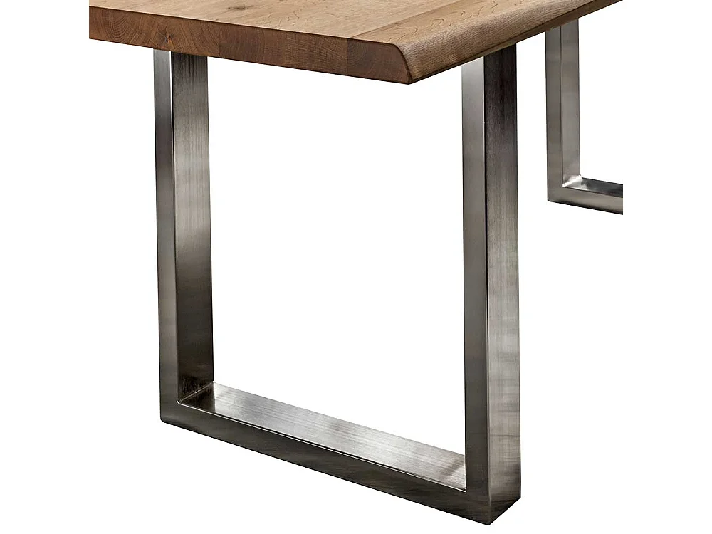 Esstisch aus Wildeiche Massivholz und Stahl Loft Design