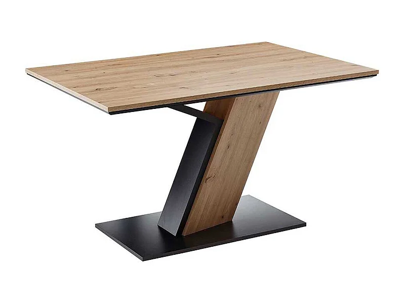 Moderner Esszimmer Tisch in Wildeichefarben Säulengestell