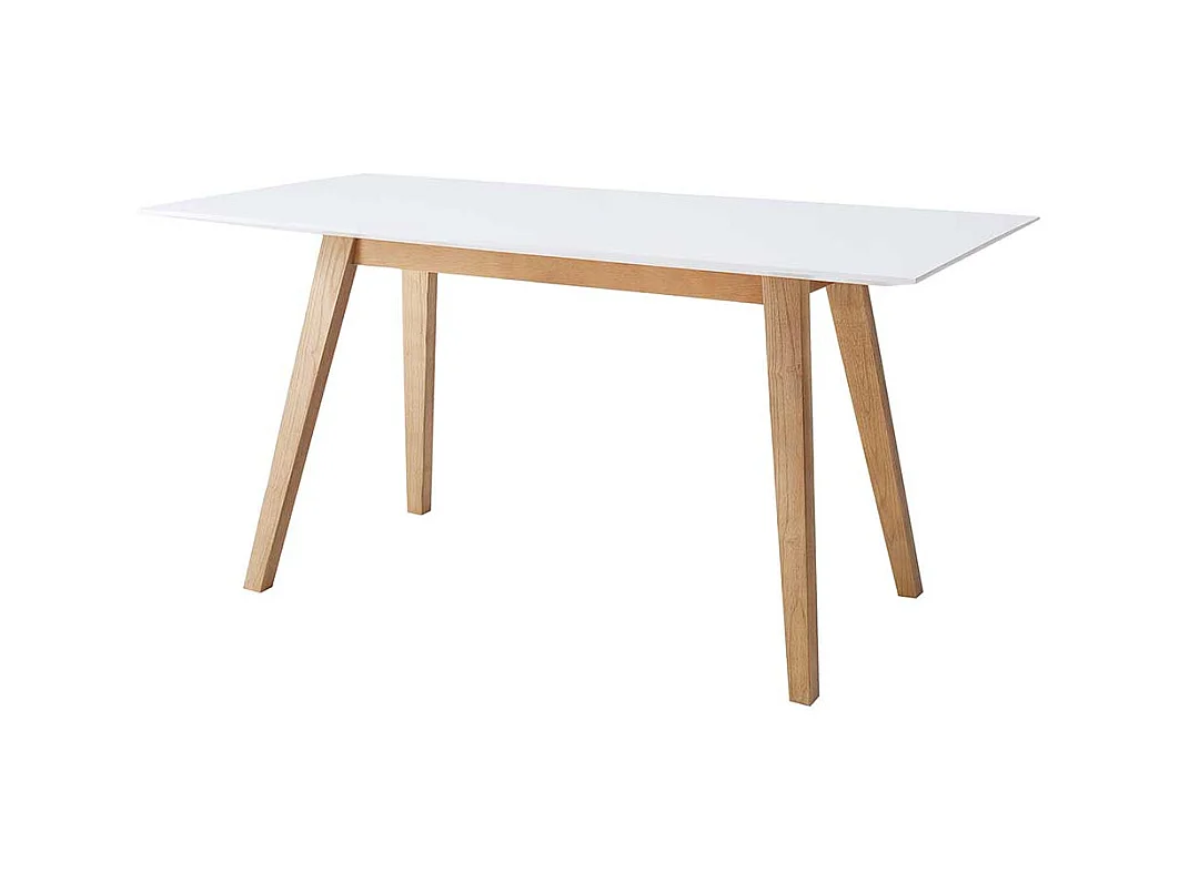 Küchentisch im Retro Design Weiß Eiche