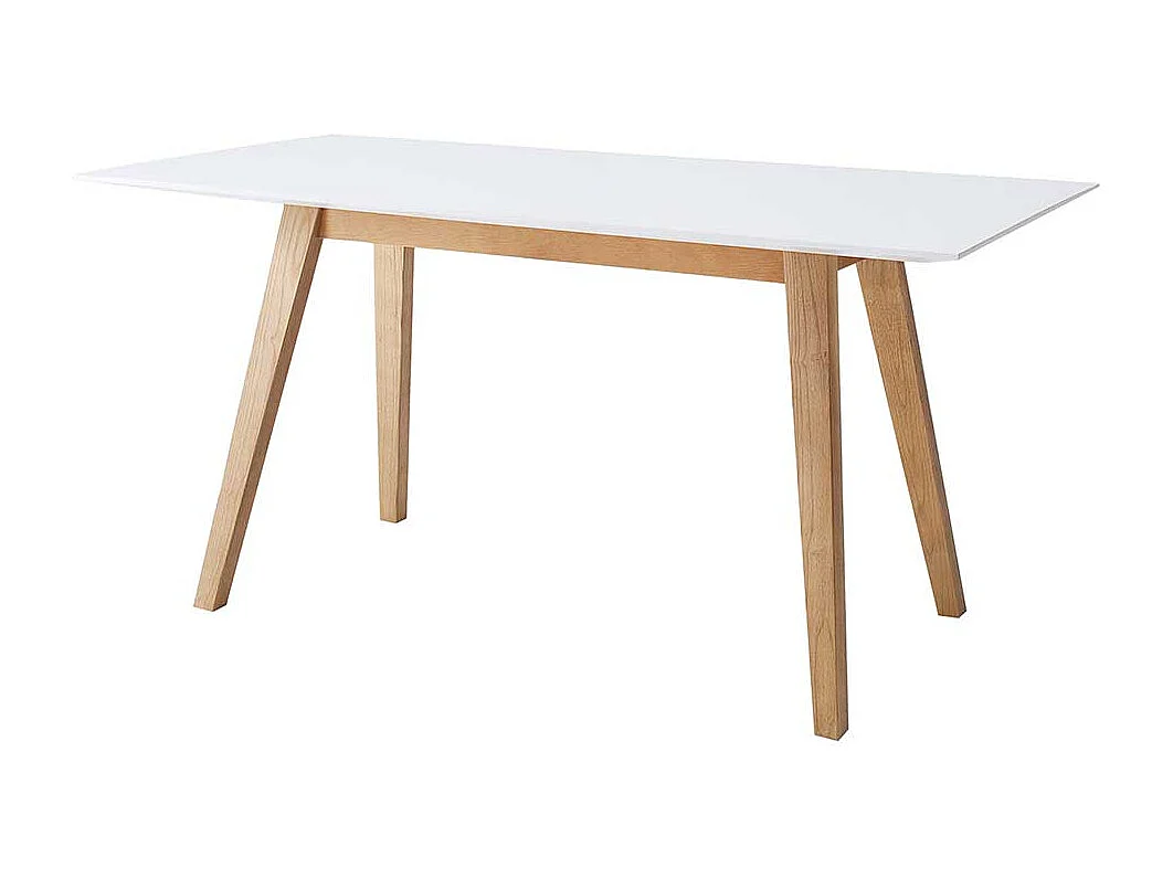 Küchentisch im Retro Design Weiß Eiche