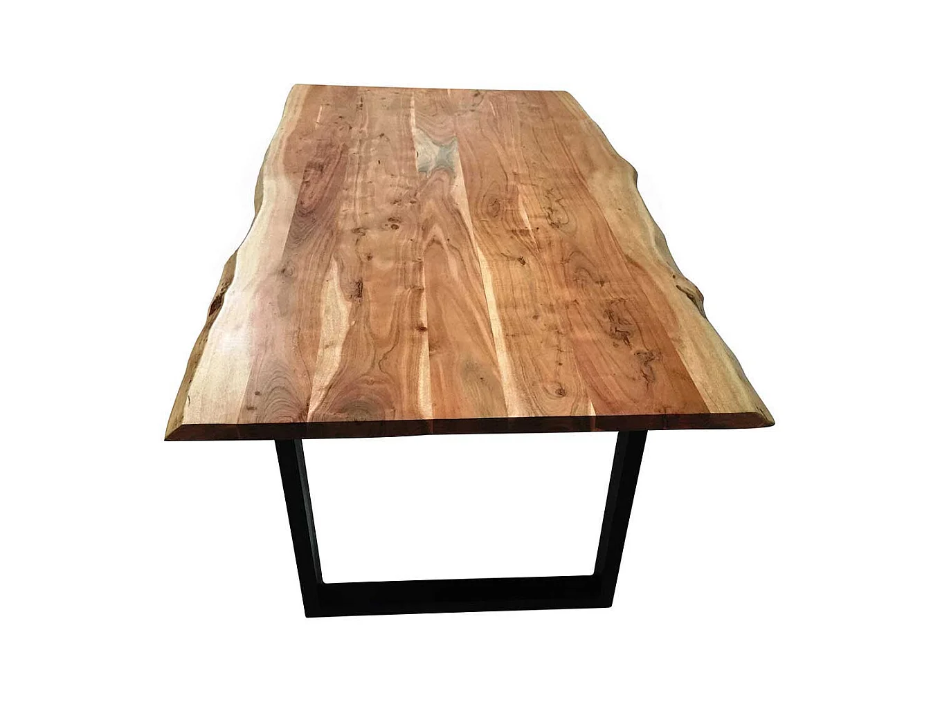Echtholztisch Baumkante aus Akazie Massivholz Metall