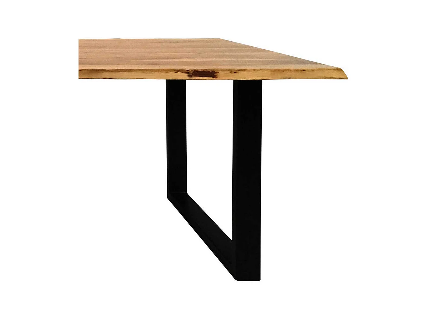 Echtholztisch Baumkante aus Akazie Massivholz Metall