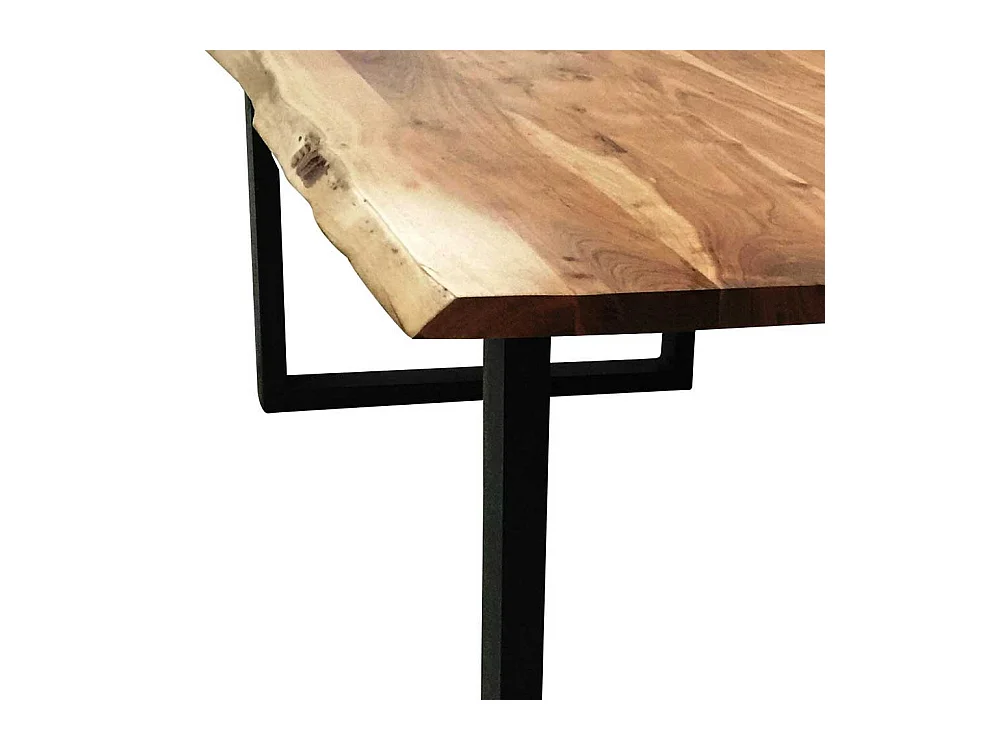 Echtholztisch Baumkante aus Akazie Massivholz Metall