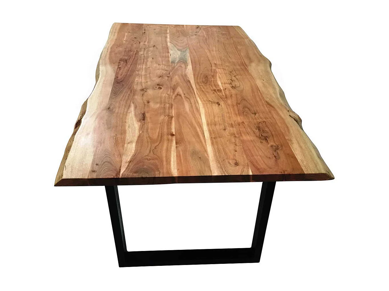 Echtholztisch Baumkante aus Akazie Massivholz Metall