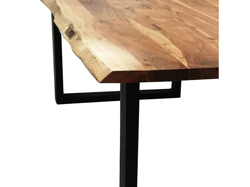 Echtholztisch Baumkante aus Akazie Massivholz Metall