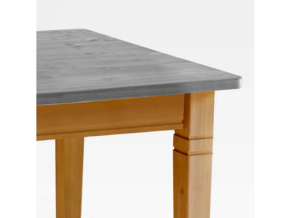 Küchentisch in Grau Kiefer massiv Landhausstil