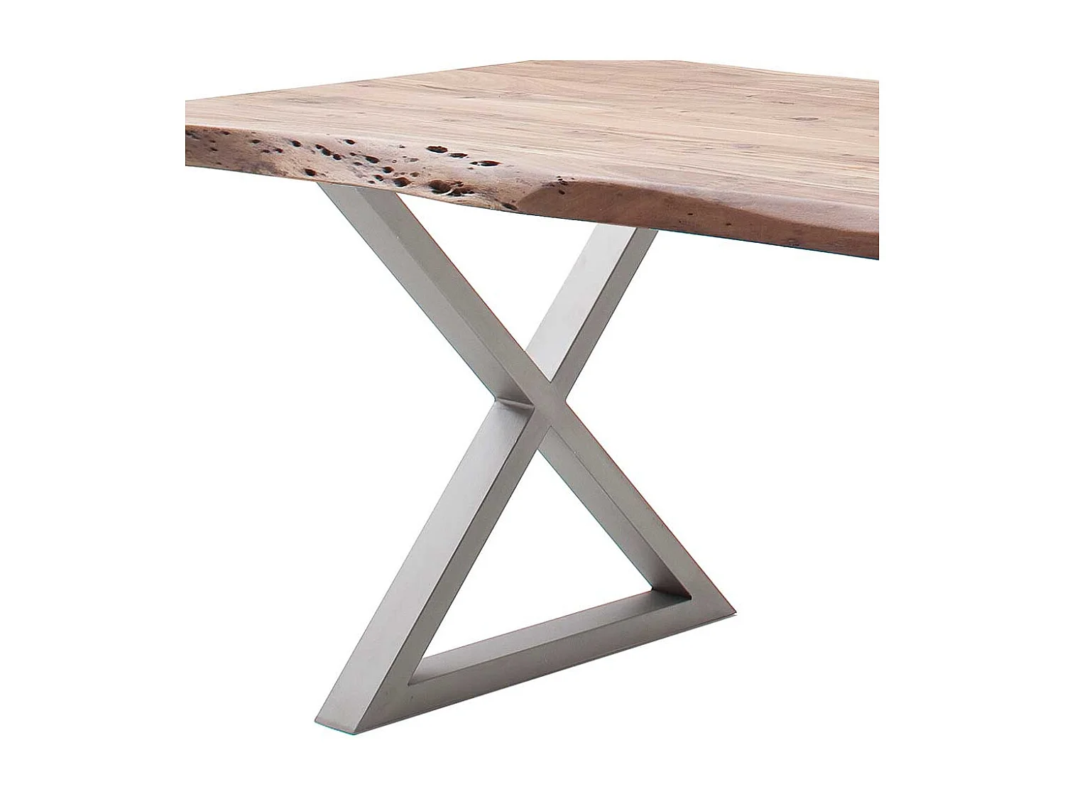 Esstisch Holztisch aus Akazie Massivholz mit X Gestell