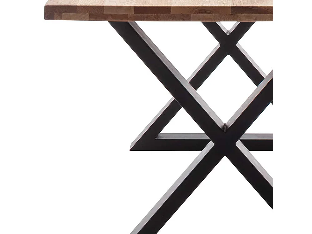 Esstisch Holztisch im Industry und Loft Stil mit X Gestell