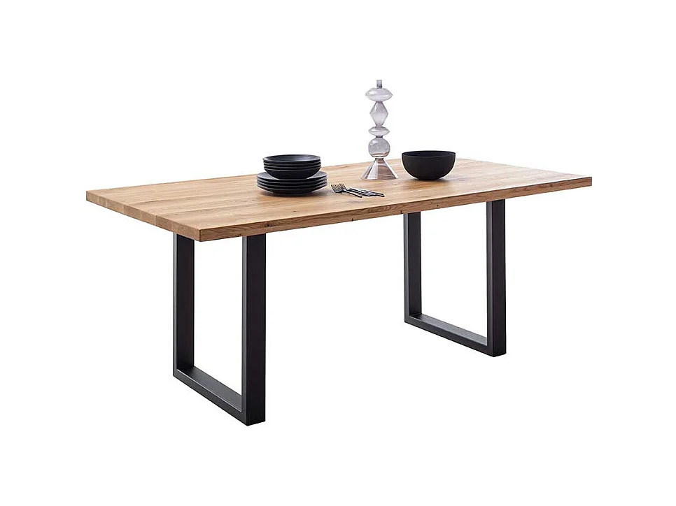 Esstisch Tisch Massivholz aus Wildeiche Massivholz im Industry und Loft Stil
