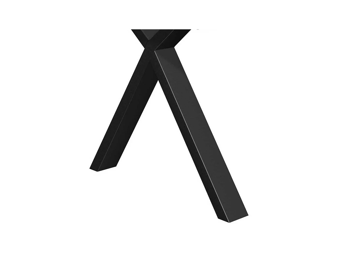 Tisch mit Baumkanten aus Eiche Massivholz und Metall X Gestell