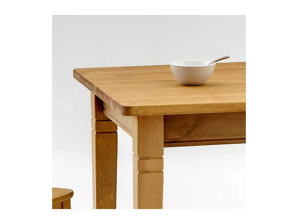 Landhaus Esstisch aus Kiefer Massivholz Ansteckplatten