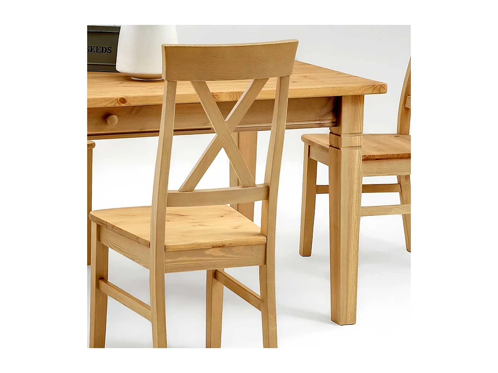 Landhaus Esstisch aus Kiefer Massivholz Ansteckplatten