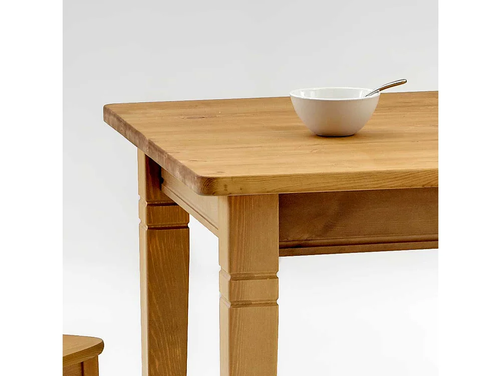 Landhaus Esstisch aus Kiefer Massivholz Ansteckplatten