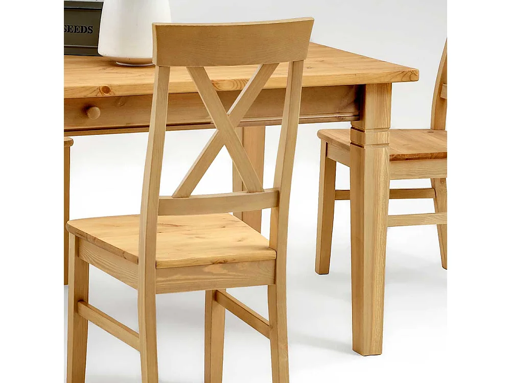 Landhaus Esstisch aus Kiefer Massivholz Ansteckplatten