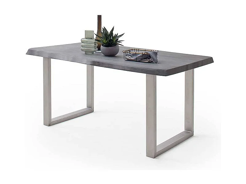 Esstisch Baumkantentisch aus Akazie Massivholz im Industry und Loft Stil