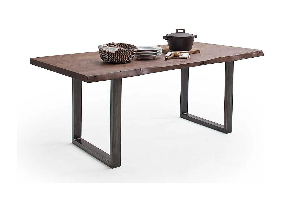 Esstisch Holztisch aus Akazie Massivholz mit Bügelgestell