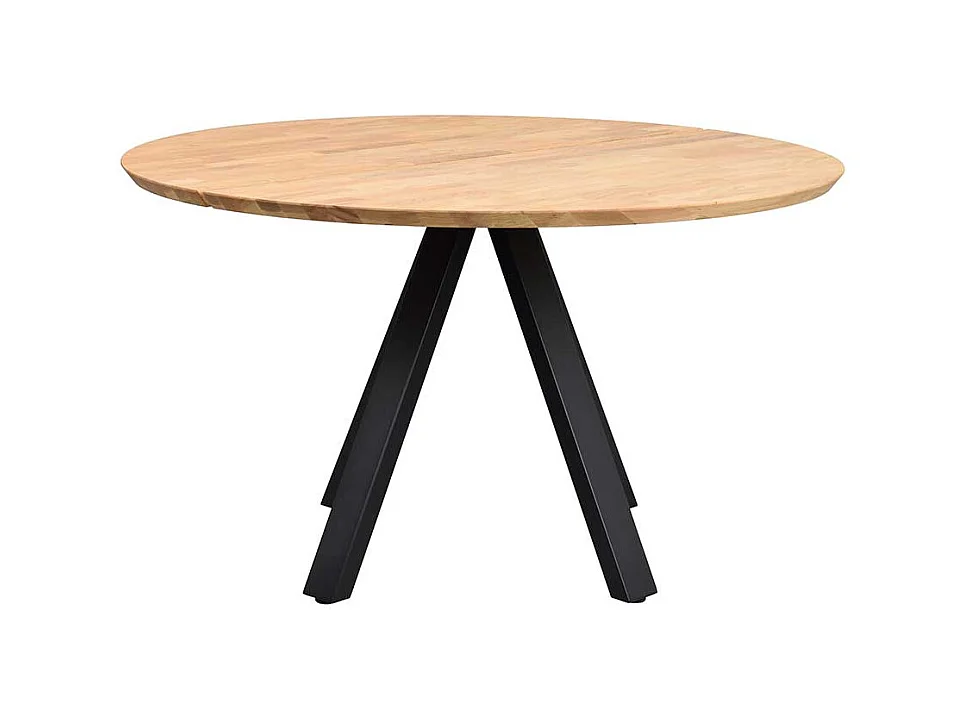 Runder Esstisch in Eichefarben und Schwarz 130 cm breit