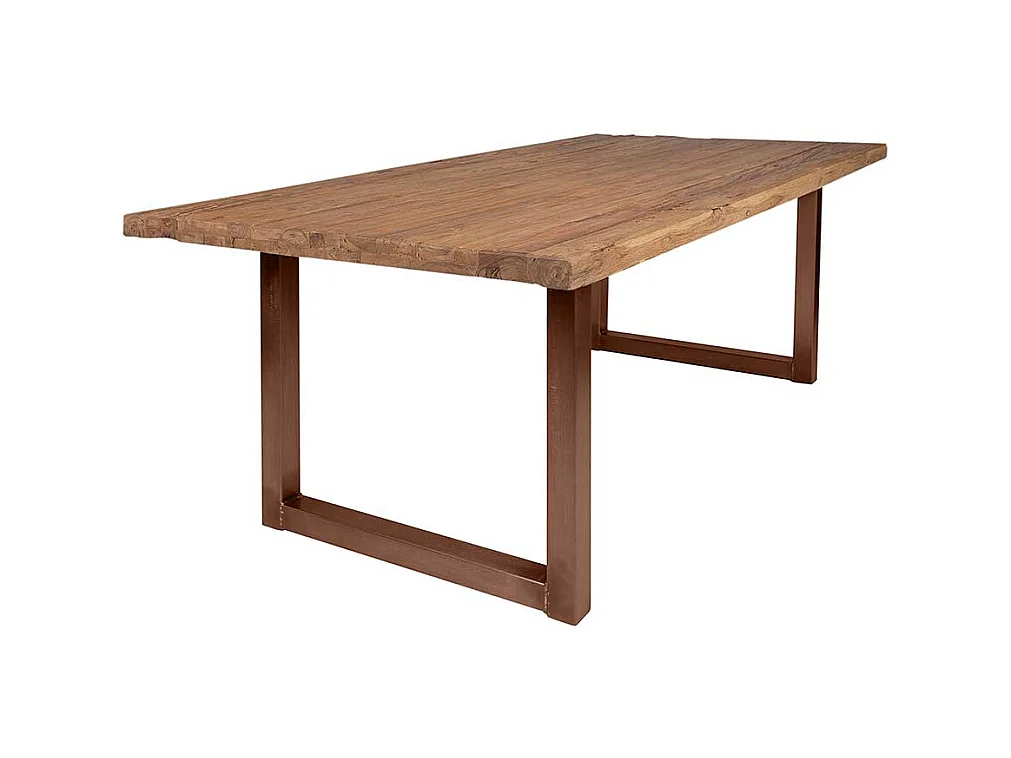 Esszimmer Tisch aus Teak Recyclingholz und Eisen Loft Design