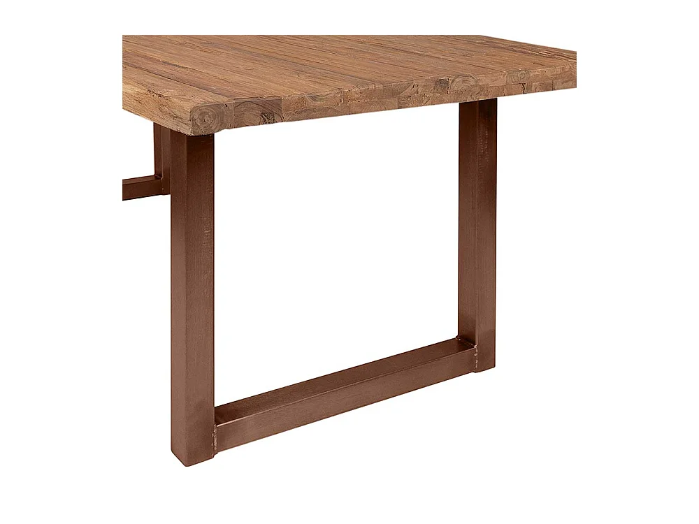 Esszimmer Tisch aus Teak Recyclingholz und Eisen Loft Design