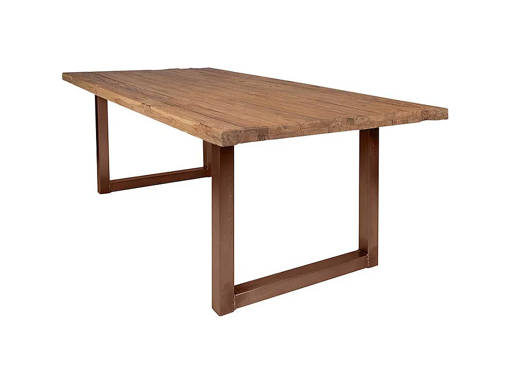 Esszimmer Tisch aus Teak Recyclingholz und Eisen Loft Design