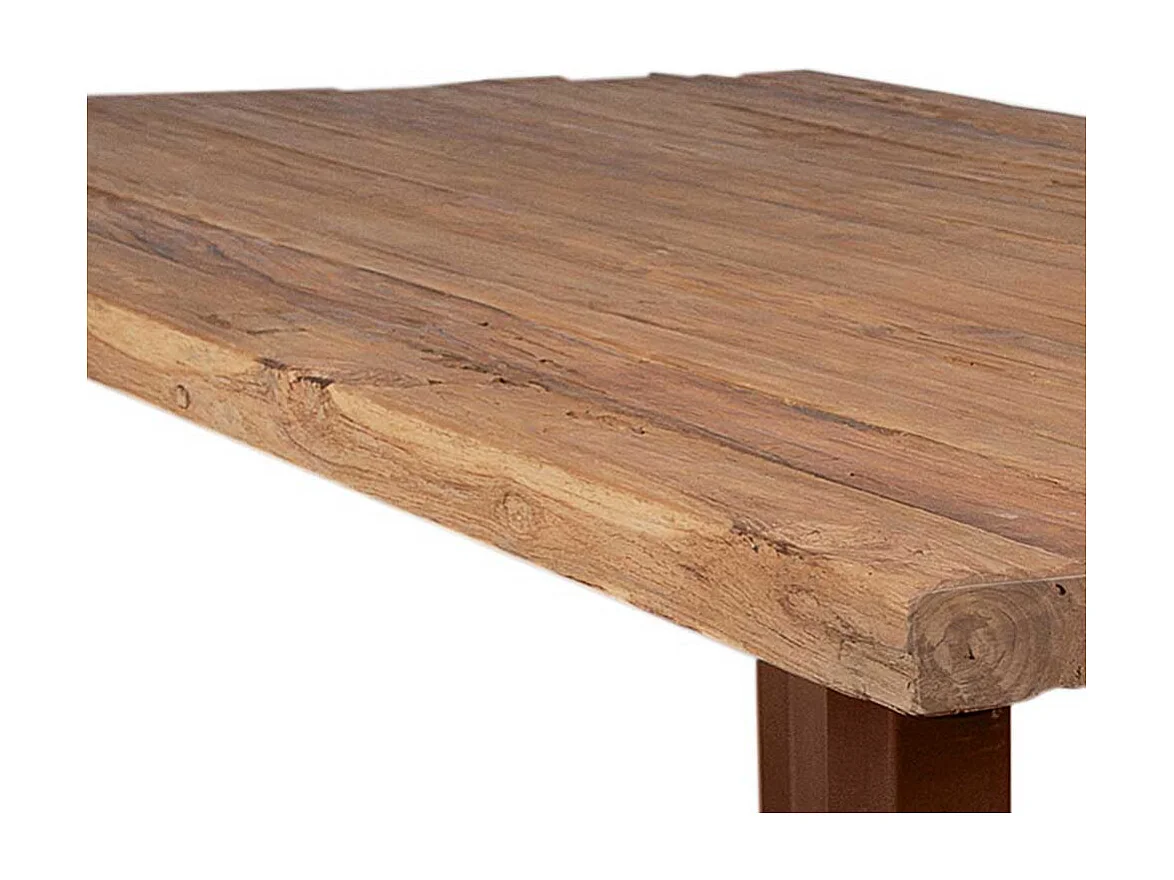 Esszimmer Tisch aus Teak Recyclingholz und Eisen Loft Design