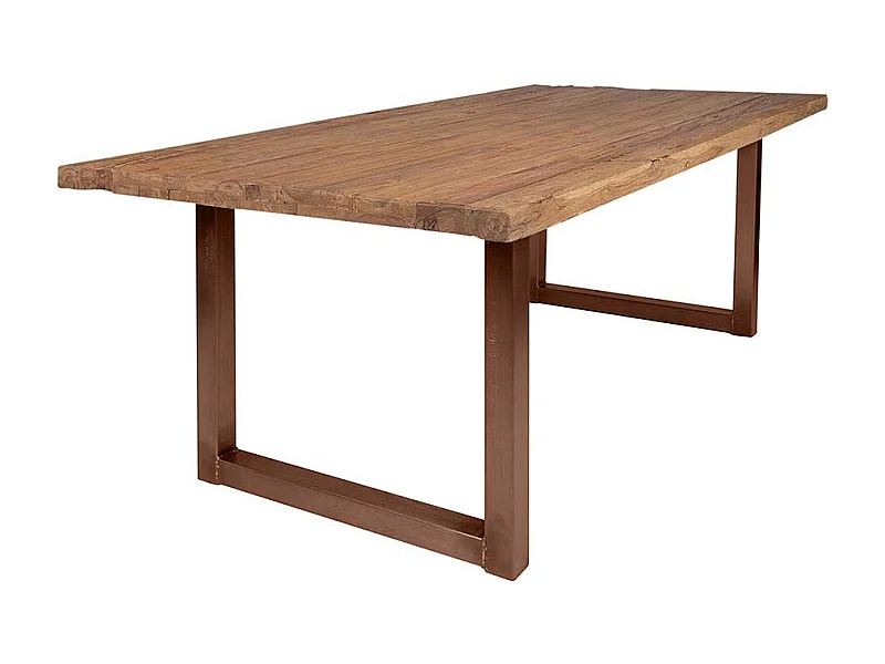 Esszimmer Tisch aus Teak Recyclingholz und Eisen Loft Design