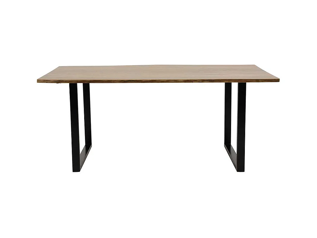 Esszimmertisch aus Akazie Massivholz und Metall Bügelgestell