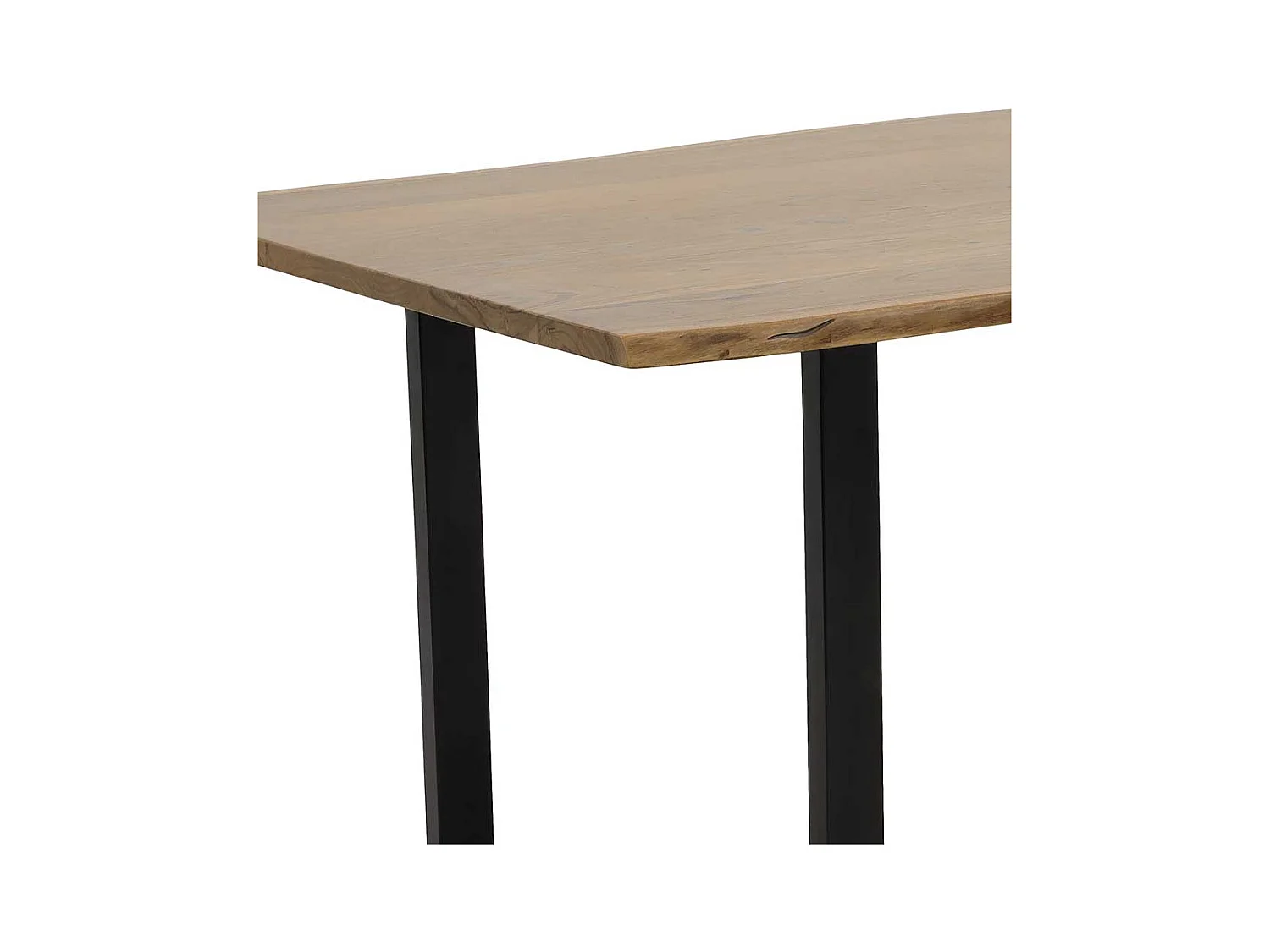 Esszimmertisch aus Akazie Massivholz und Metall Bügelgestell