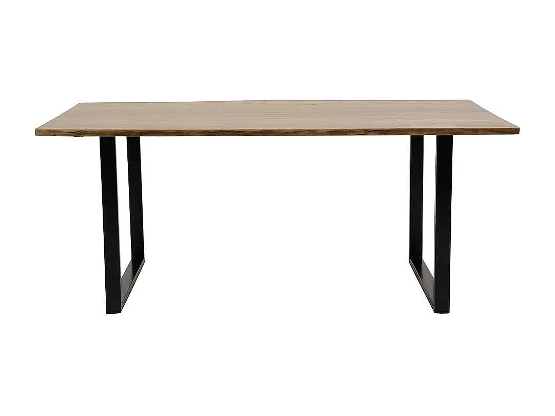 Esszimmertisch aus Akazie Massivholz und Metall Bügelgestell