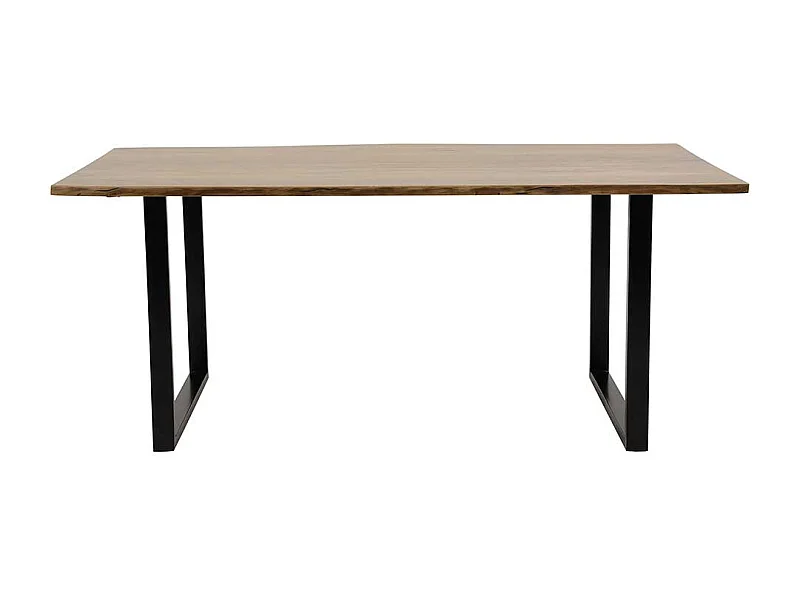 Esszimmertisch aus Akazie Massivholz und Metall Bügelgestell