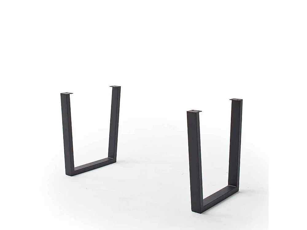 Esstisch Holztisch mit Baumkante und Bügelgestell