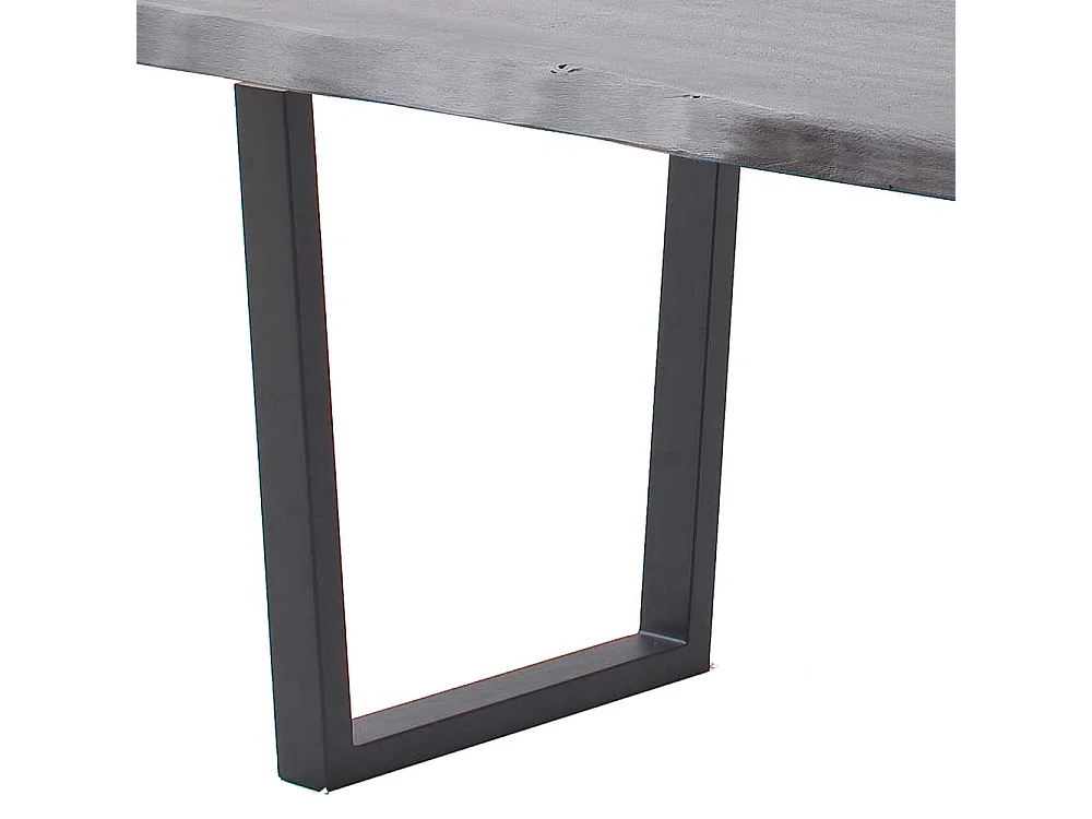 Esstisch Holztisch mit Baumkante und Bügelgestell